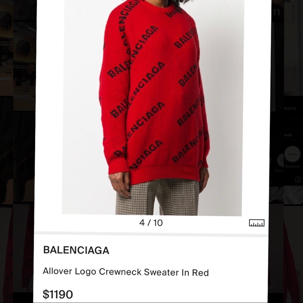 Balenciaga All-Over Logo Sweater